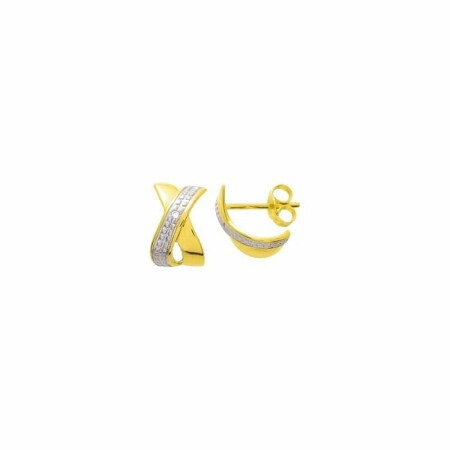 Boucles d'oreilles en or jaune et diamants de 0.01ct