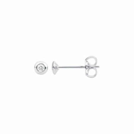 Boucles d'oreilles en or blanc et diamants de 0.08ct