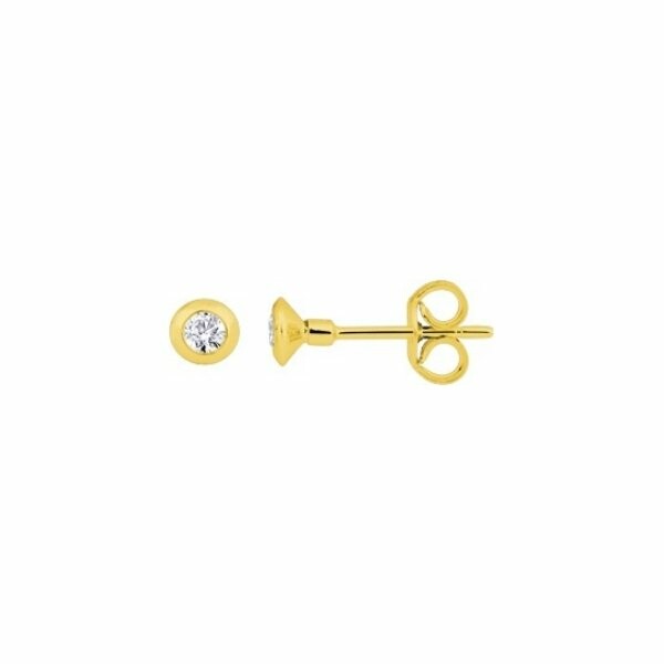 Boucles d'oreilles en or jaune et diamants de 0.12ct