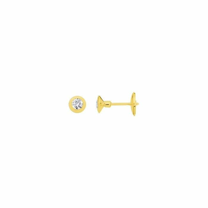 Boucles d'oreilles en or jaune et diamants de 0.20ct