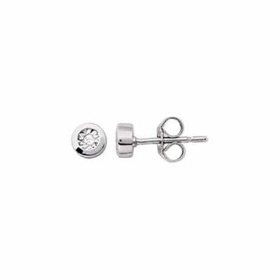 Boucles d'oreilles en or blanc et diamants de 0.03ct