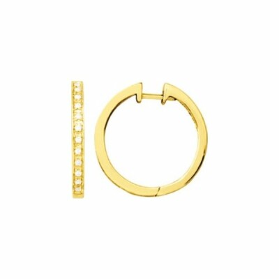 Boucles d'oreilles en or jaune et diamants de 0.08ct