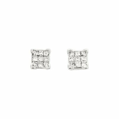 Boucles d'oreilles en or blanc et diamants de 0.20ct