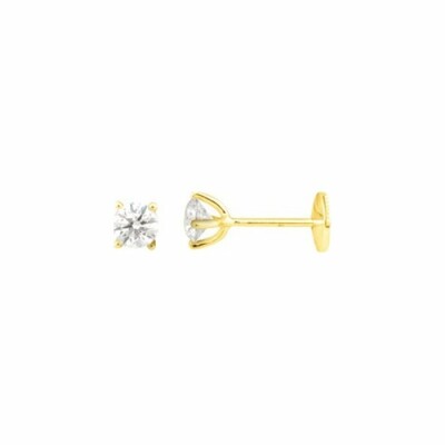 Puce d'oreille en or jaune et diamants de 0.8ct