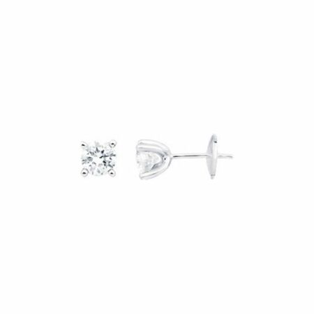 Puce d'oreille en or blanc et diamants de 1ct