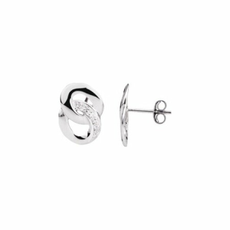 Boucles d'oreilles en or blanc et diamants de 0.05ct