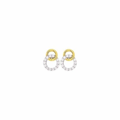 Boucles d'oreilles en or jaune et oxydes de zirconium