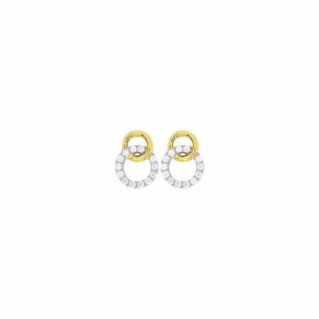 Boucles d'oreilles en or jaune et oxydes de zirconium