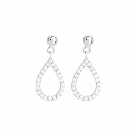 Boucles d'oreilles en or blanc et oxydes de zirconium