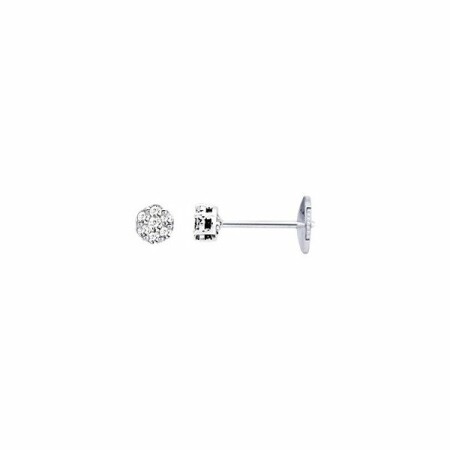 Boucles d'oreilles en or blanc et diamants