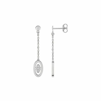 Boucles d'oreilles en or blanc et diamants de 0.04ct