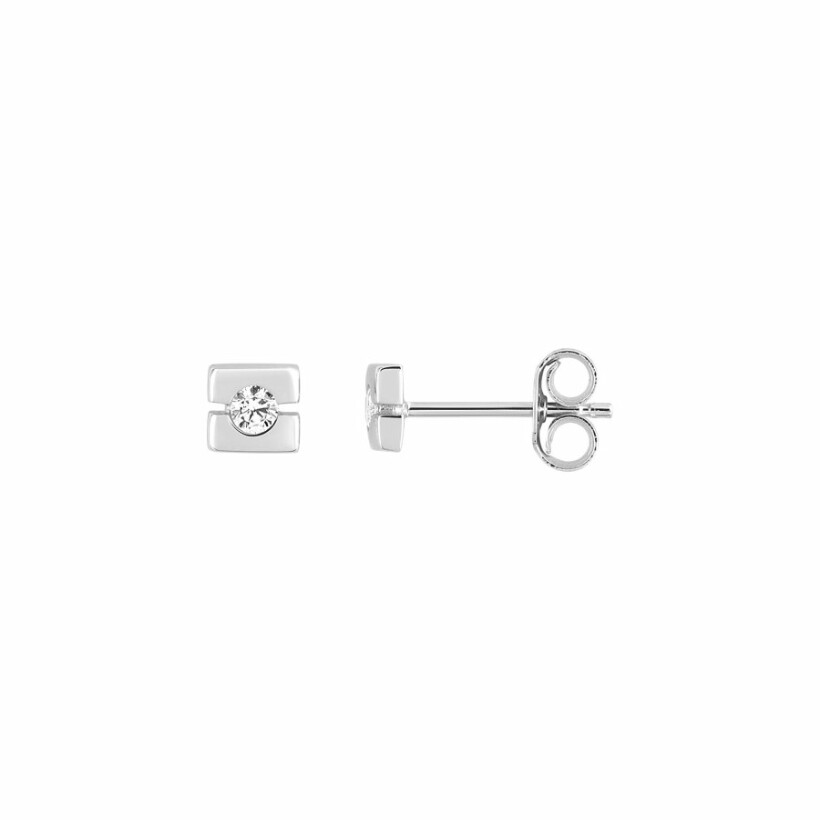 Boucles d'oreilles en or blanc et diamants de 0.08ct