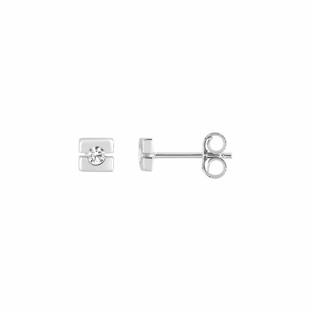 Boucles d'oreilles en or blanc et diamants de 0.08ct