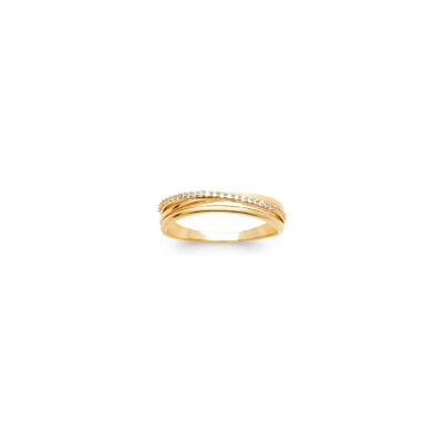 Bague en plaqué or et oxyde de zirconium