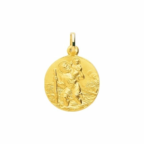 Médaille de baptême St-Christophe en or jaune