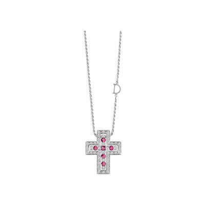 Collier Damiani Belle Epoque en or blanc, rubis et diamants