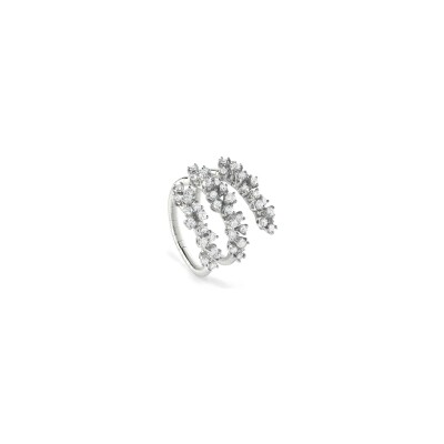 Bague Damiani Mimosa en or blanc et diamants
