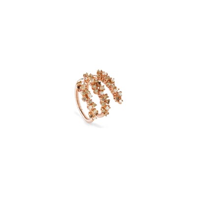Bague Damiani Mimosa en or rose, diamants et diamants bruns