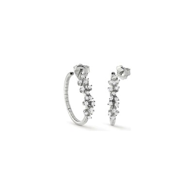 Boucles d'oreilles Damiani Mimosa en or blanc et diamants