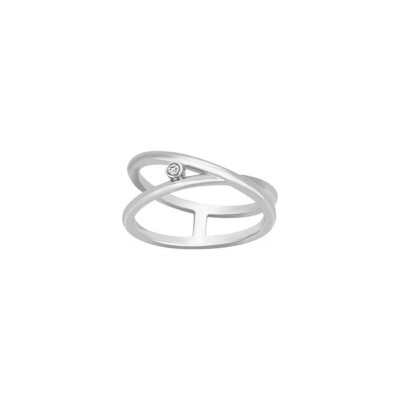 Bague La Garçonne Harmonie infinie en argent et diamant, taille 54