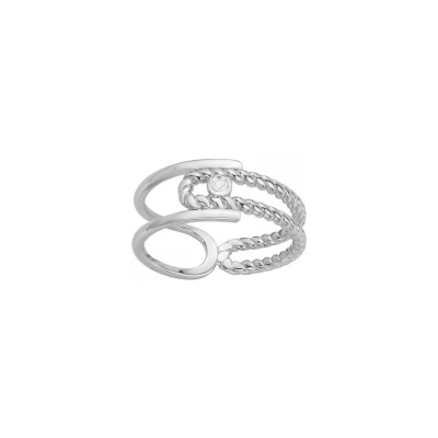 Bague La Garçonne en argent et diamant 0.015ct