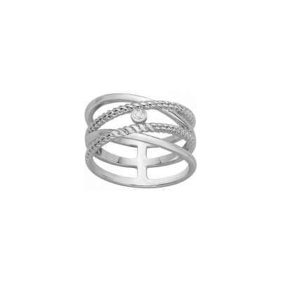 Bague La Garçonne en argent et diamant 0.015ct