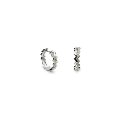 Boucles d'oreilles LineArgent Coton en argent rhodié et oxydes de zirconium