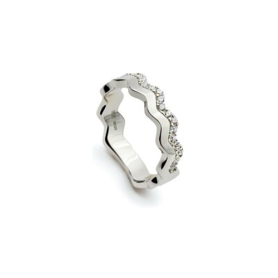 Bague LineArgent Coton en argent rhodié et oxydes de zirconium