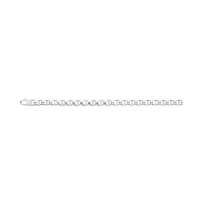 Bracelet chaîne maille marine plate en argent