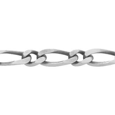 Bracelet chaîne maille alternée en argent vielli
