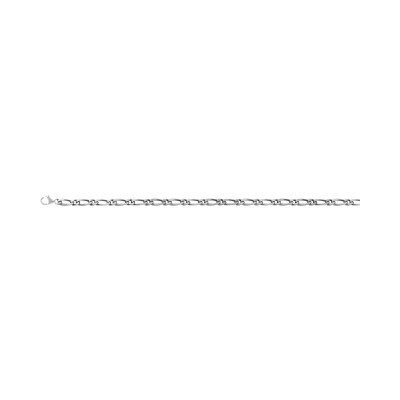 Bracelet chaîne maille alternée en argent vielli