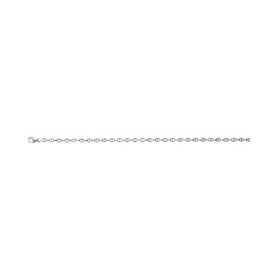 Collier maille grain-café en argent, taille 50cm