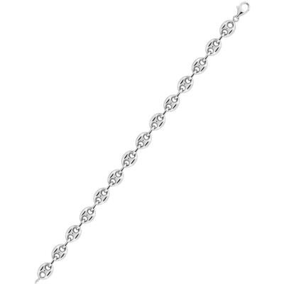 Bracelet chaîne maille grain de café en argent