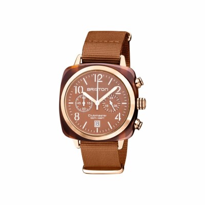 Montre Briston Clubmaster Classic Terracotta Acétate caramel