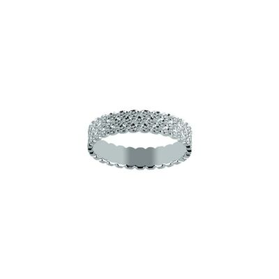 Alliance en or blanc et diamant