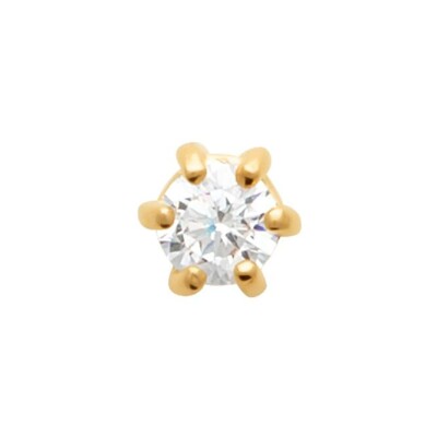 Mono boucle d'oreille en plaqué or et oxyde de zirconium