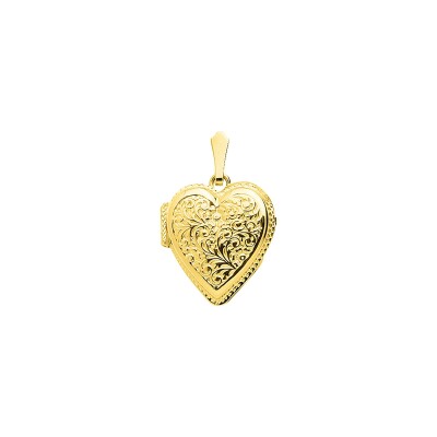 Pendentif porte-photo coeur en or jaune