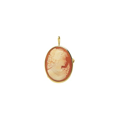 Pendentif broche camée en or jaune