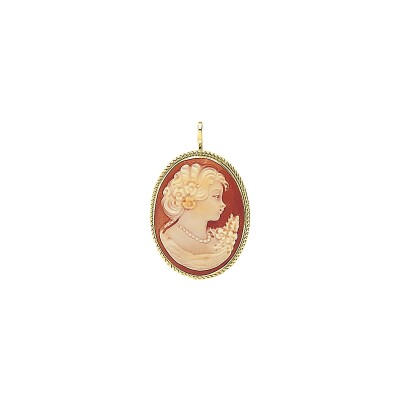 Pendentif broche camée en or jaune