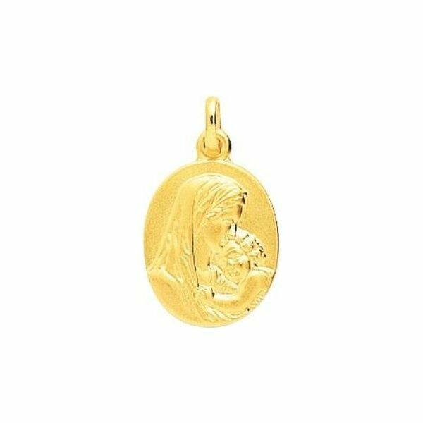 Médaille Vierge à l'enfant en or jaune