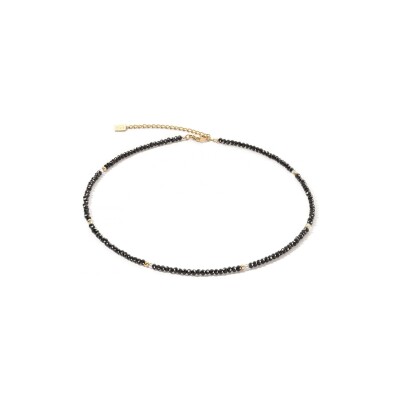 Collier Coeur de Lion Little Twinkle en acier doré, cristaux Swarovski et verre