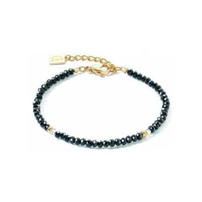 Bracelet Coeur de Lion Little Twinkle en acier doré, cristaux Swarovski et verre