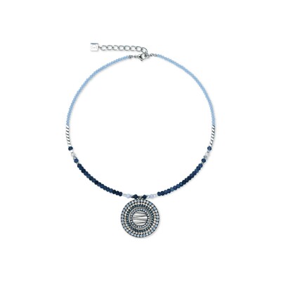 Collier Coeur de Lion Amulette Modern Future en acier, calcédoine, cristaux Swarovski et verre