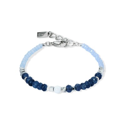 Bracelet Coeur de Lion Amulette Modern Future en acier, calcédoine et verre