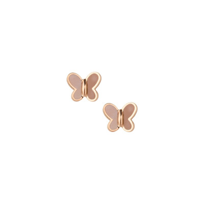 Boucles d'oreilles Morganne Bello Eole en or rose et nacre rose