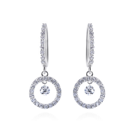 Boucles d'oreilles étincelle en or blanc et diamants