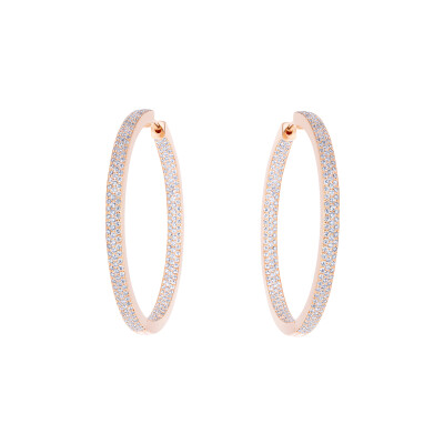 Creoles en or rose et diamants