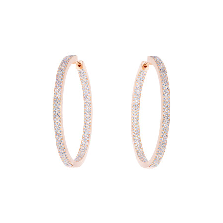 Creoles en or rose et diamants