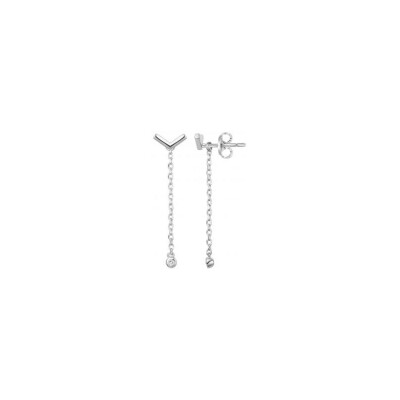 Boucles d'oreilles La Garçonne Essentielle en argent et diamant