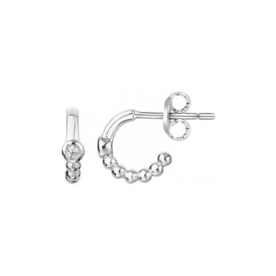 Boucles d'oreilles La Garçonne Indécise en argent et diamant